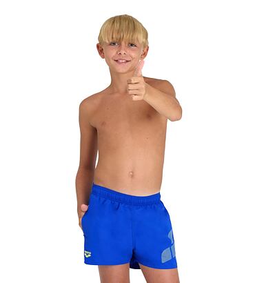 Chlapecké šortky arena Boys' Logo Beach Shorts R NEON BLUE-SOFT GREEN
